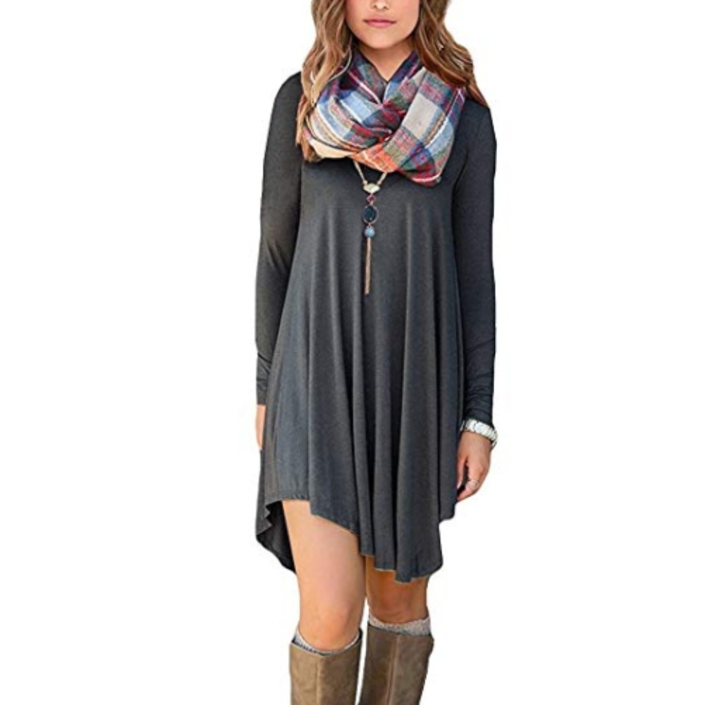 Women's Long Sleeve Casual Loose T-Shirt Dress